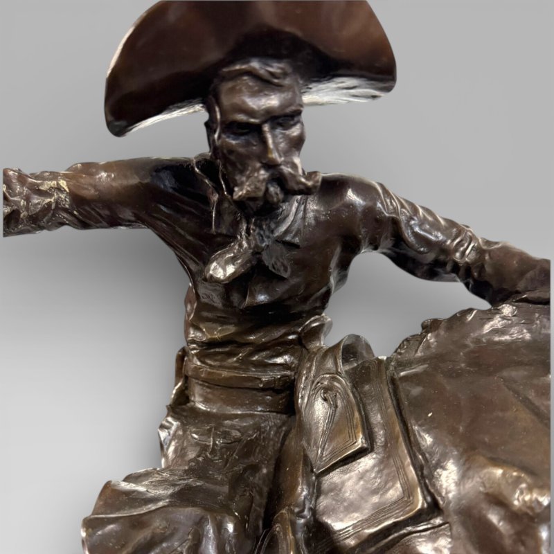 Large Cowboy Bronze ‘Bronco Buster’ After Frederic Remington, Early–Mid 20th - Image 15